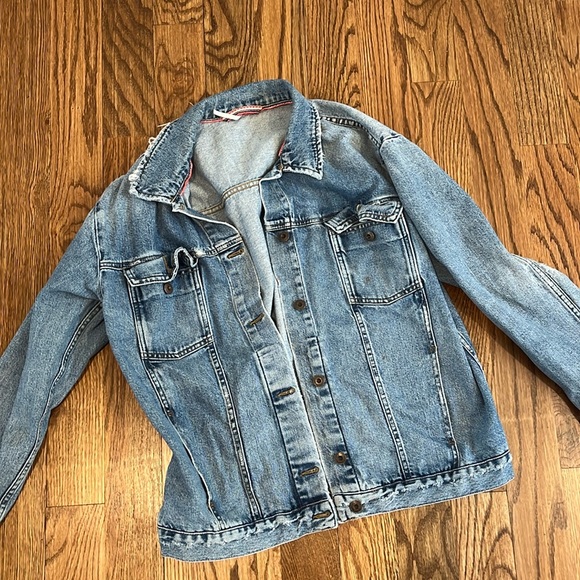 Fee People deconstructed denim oversized jacket. Size MD - Picture 1 of 5
